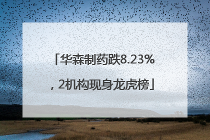 华森制药跌8.23%，2机构现身龙虎榜